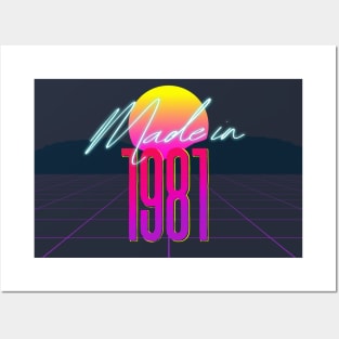 Made In 1981 ∆∆∆ VHS Retro 80s Outrun Birthday Design Posters and Art